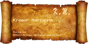 Kremer Marianna névjegykártya